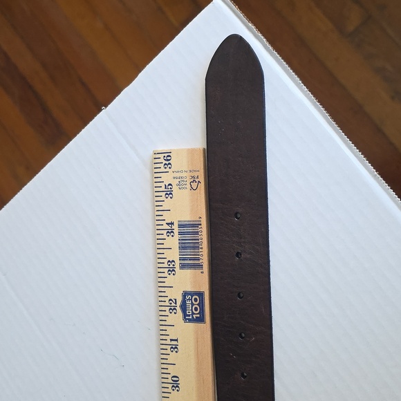 Ralph Lauren Brown Leather Belt with Silver and Turquoise Buckle - Picture 8 of 12